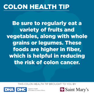 Colon cancer health tip eat a healthy diet